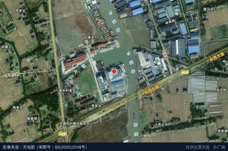嘉兴港区六里桥海河联运物流园卫星位置示意图