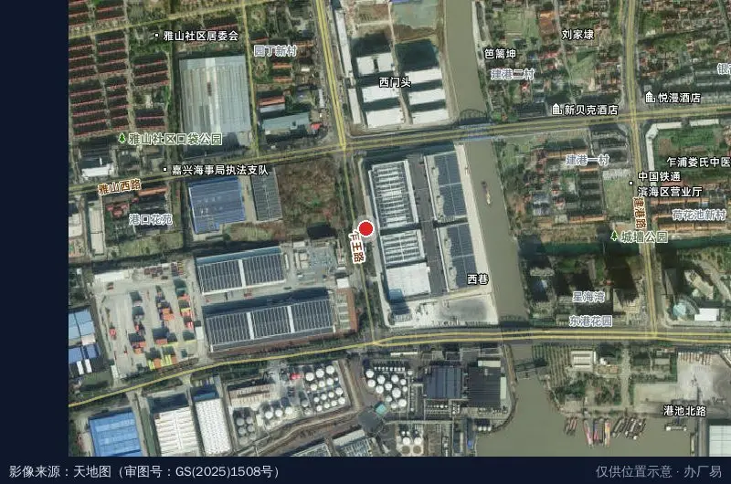 中润物流园区(乍浦)卫星位置示意图