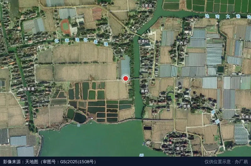 麟湖智慧虾谷产业园卫星位置示意图