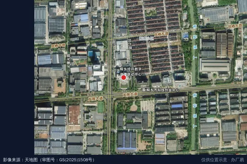 浙江省桐乡经济开发区卫星位置示意图