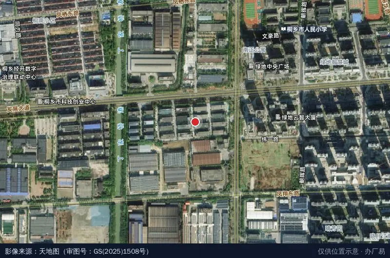 桐乡经济开发区科技创业园卫星位置示意图