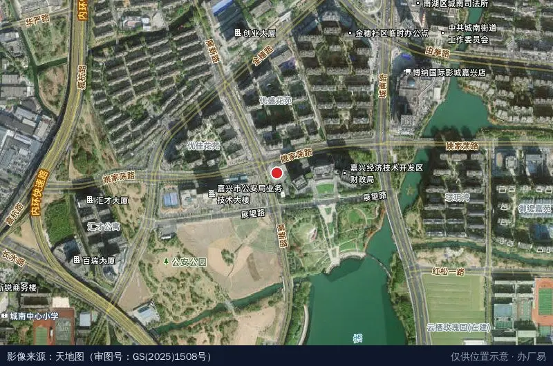 嘉兴经济技术开发区(国际商务区)社会治理中心卫星位置示意图