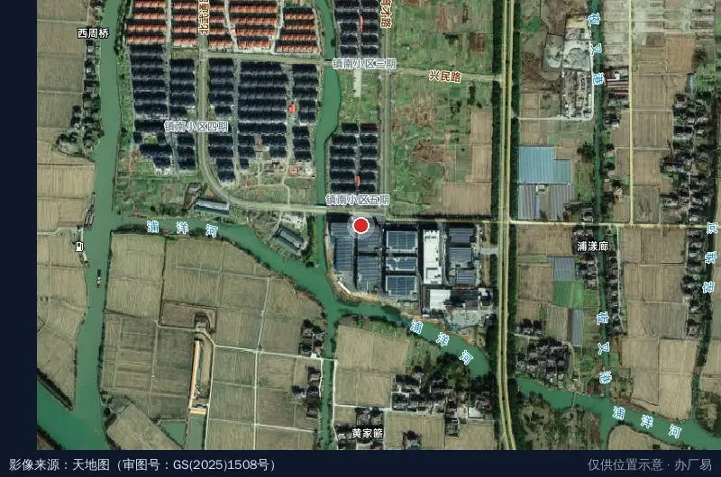 海盐农业经济开发区产业加工园卫星位置示意图
