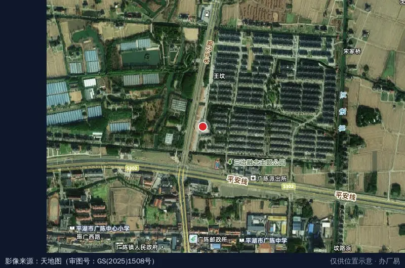 平湖农业经济开发区(广陈镇)卫星位置示意图