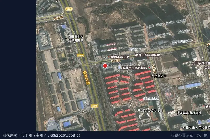 榆林开发区卫星位置示意图
