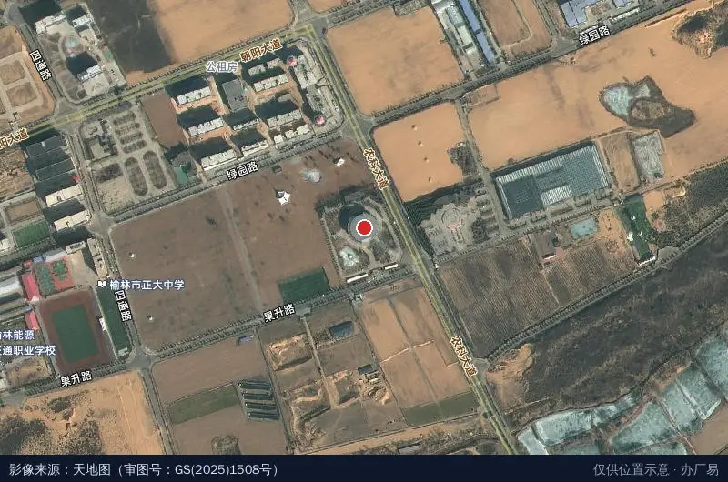 榆林国家现代农业科技示范园卫星位置示意图
