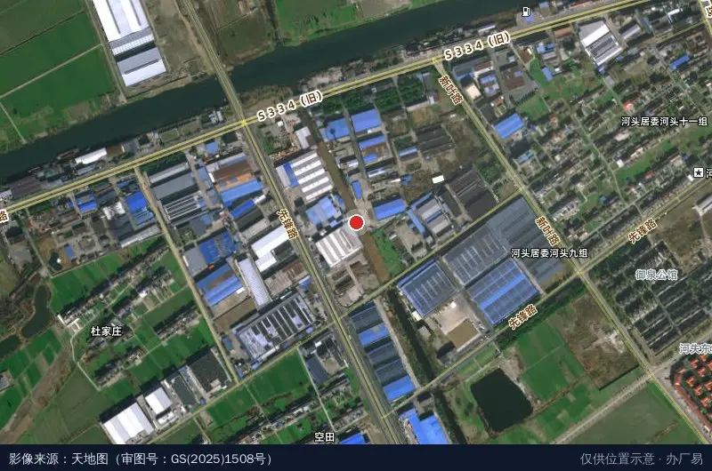 泰兴市河失工业集聚区卫星位置示意图