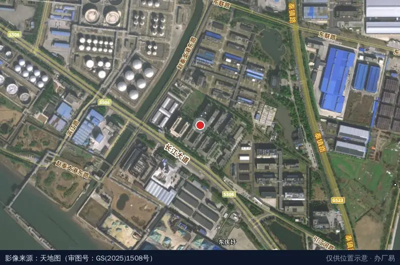 泰州滨江原料药公共服务平台卫星位置示意图