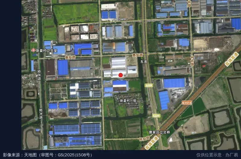 兴化市安丰工业园卫星位置示意图