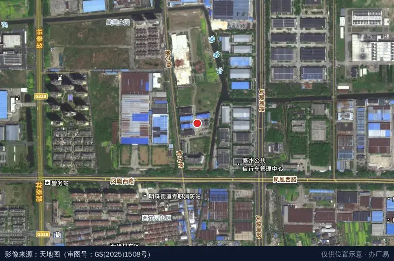 泰州市大学生创业园卫星位置示意图