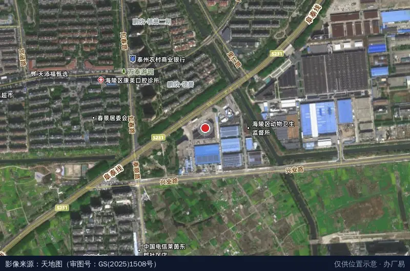 太平洋产业园卫星位置示意图