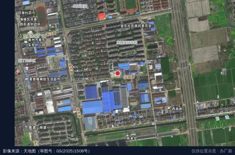 美泰(泰州)产业园卫星位置示意图