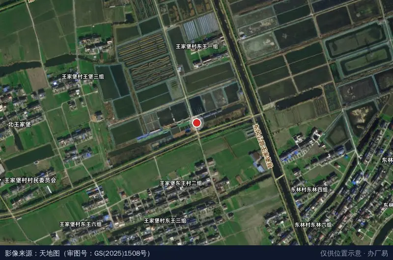 泰兴江沙蟹产业园卫星位置示意图