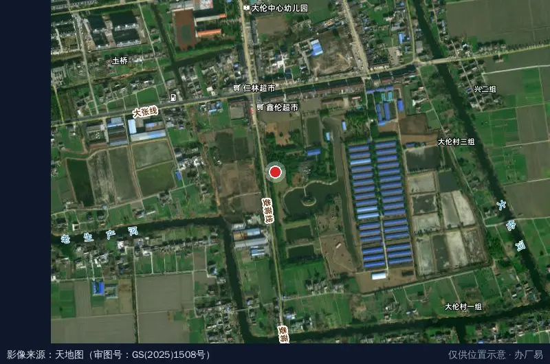 大伦羊文化产业园卫星位置示意图