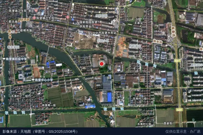 陈堡镇工业园区卫星位置示意图