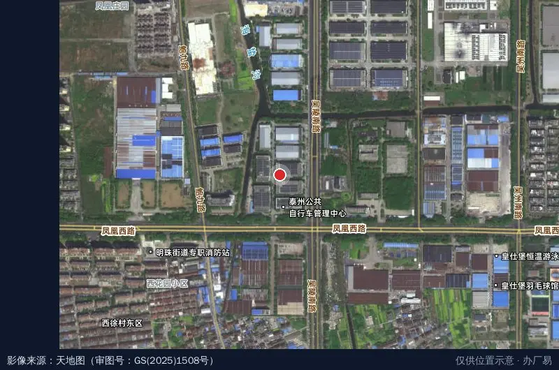 江苏省泰州软件园卫星位置示意图
