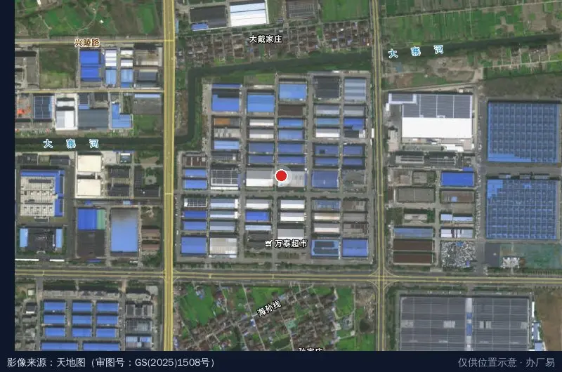 海陵工业园区区街共建标准厂房区卫星位置示意图
