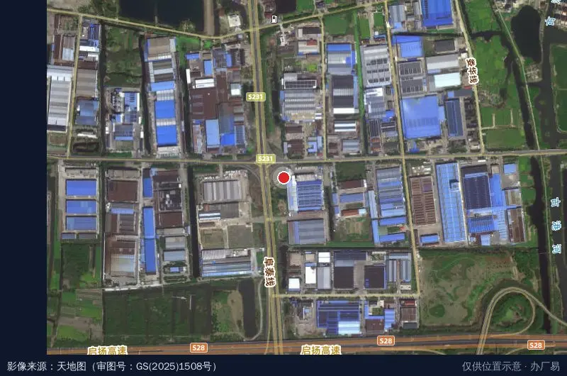 泰州城北龙溪工业园区卫星位置示意图