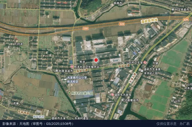 照洋工业园区卫星位置示意图