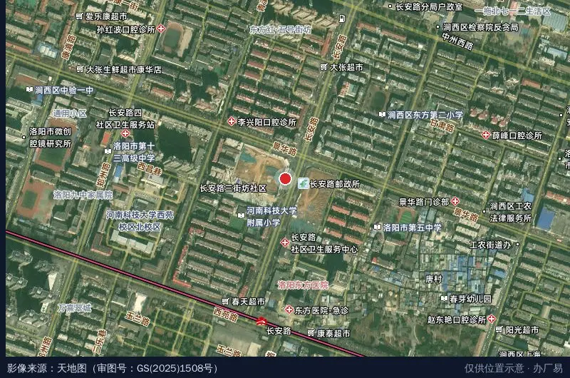 中建三局洛阳老工业基地一拖棚户区改造项目卫星位置示意图
