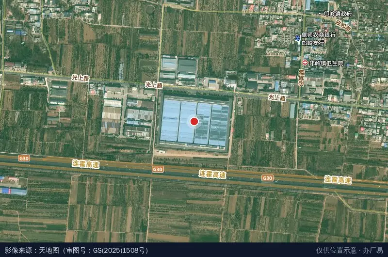 中国布鞋之都邙岭工业园卫星位置示意图