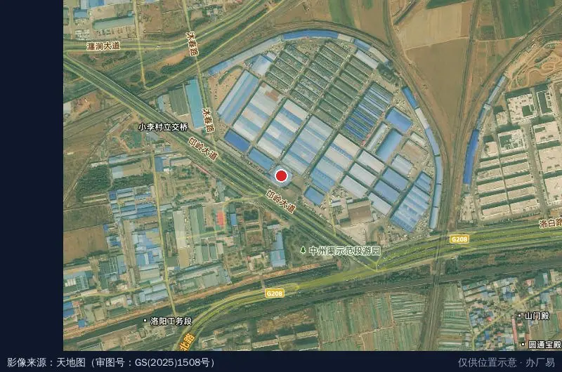 洛阳通河农副产品物流产业园卫星位置示意图