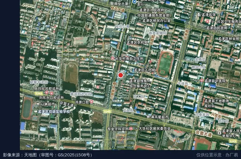 孟津区住房和城乡建设局卫星位置示意图