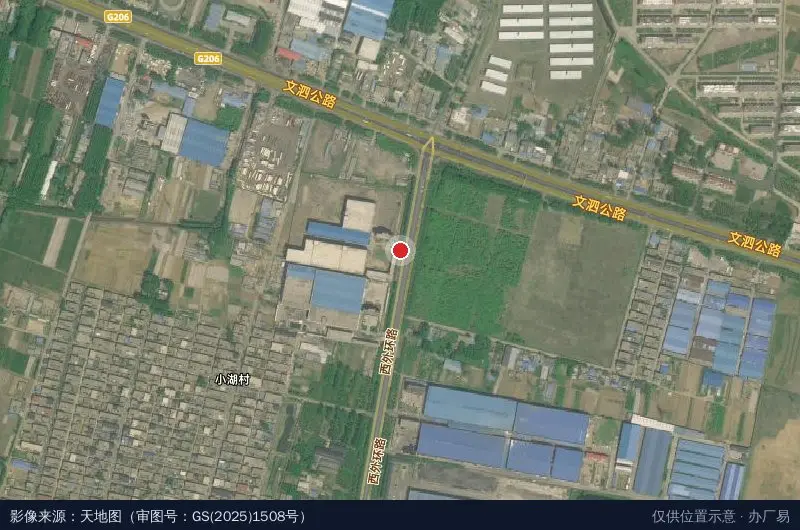 临沂半程镇小湖村工业园卫星位置示意图