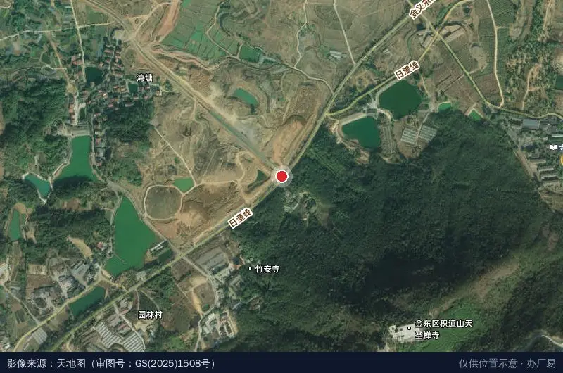金东区林苗一体化产业园(松傲天下)卫星位置示意图