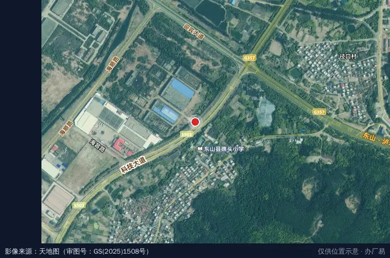 海魁工业园卫星位置示意图