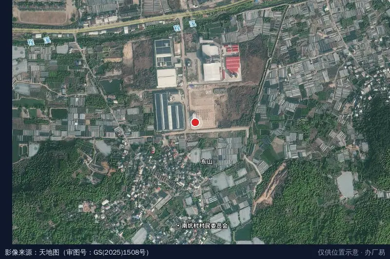 比格香南坑工业园卫星位置示意图