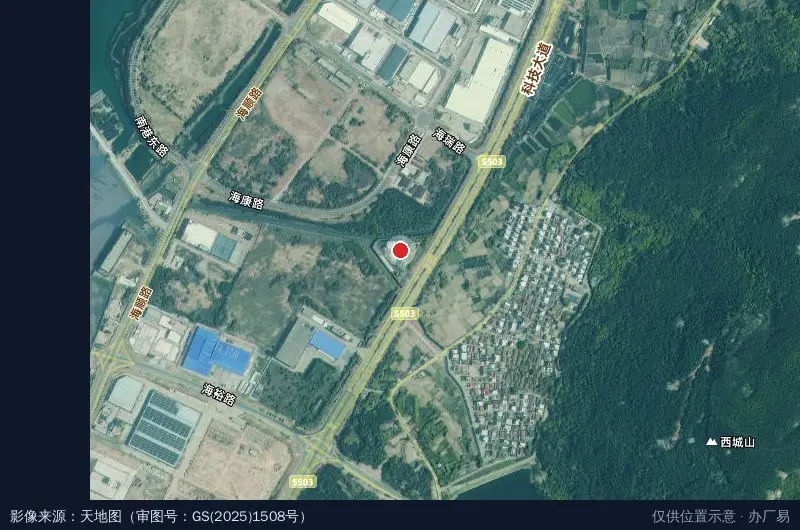 东山台湾农民创业园卫星位置示意图