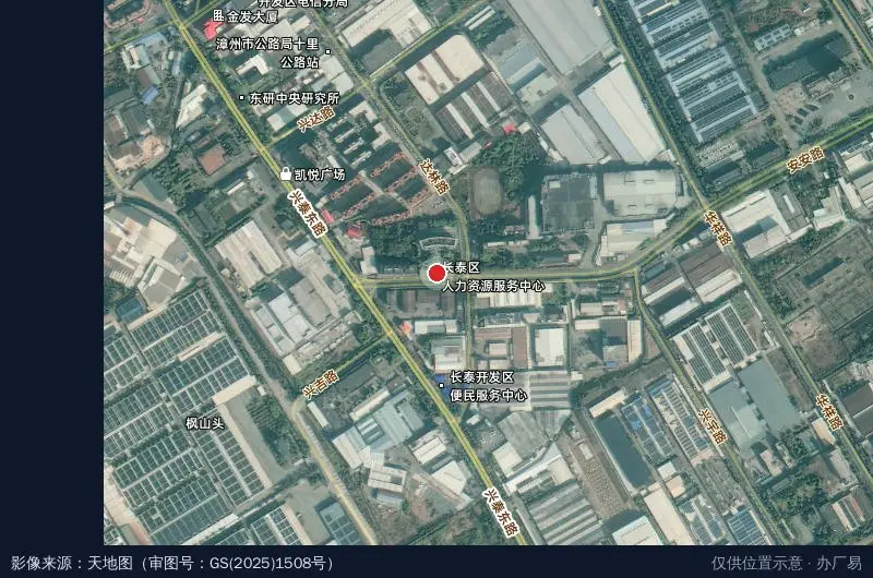 福建长泰经济开发区卫星位置示意图