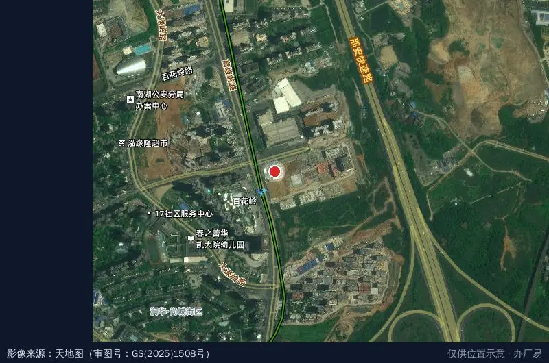 南宁轨道科技创新产业园(建设中)卫星位置示意图