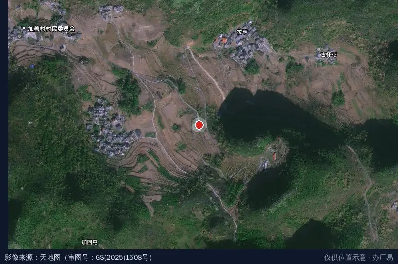古寨加善云上瑶乡鹰嘴桃产业园卫星位置示意图
