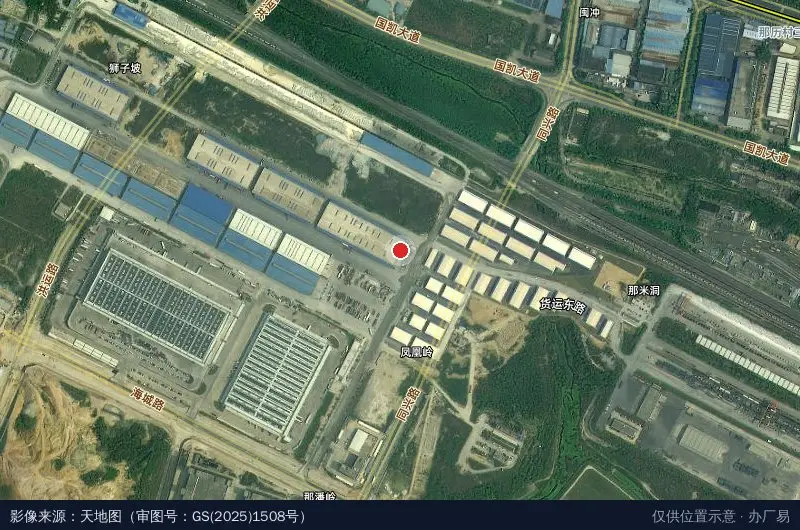 广西南港粮食产业园卫星位置示意图