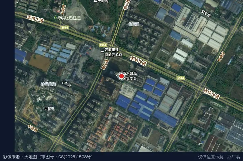 国家级广西-东盟经济技术开发区卫星位置示意图