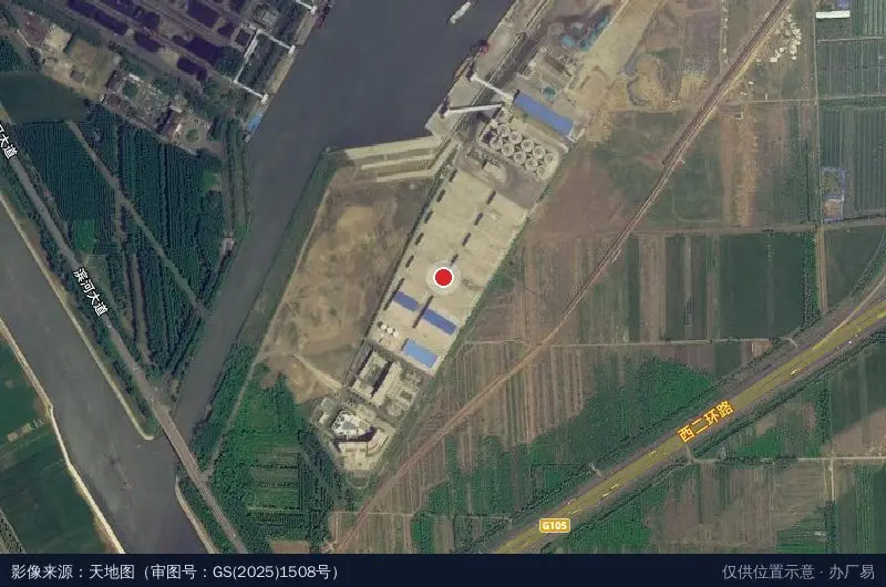 江北现代粮食物流园卫星位置示意图