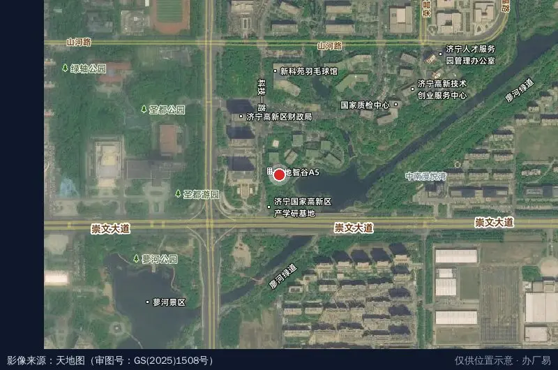 济宁创新谷卫星位置示意图