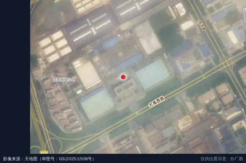 济宁高新区如意工业园卫星位置示意图