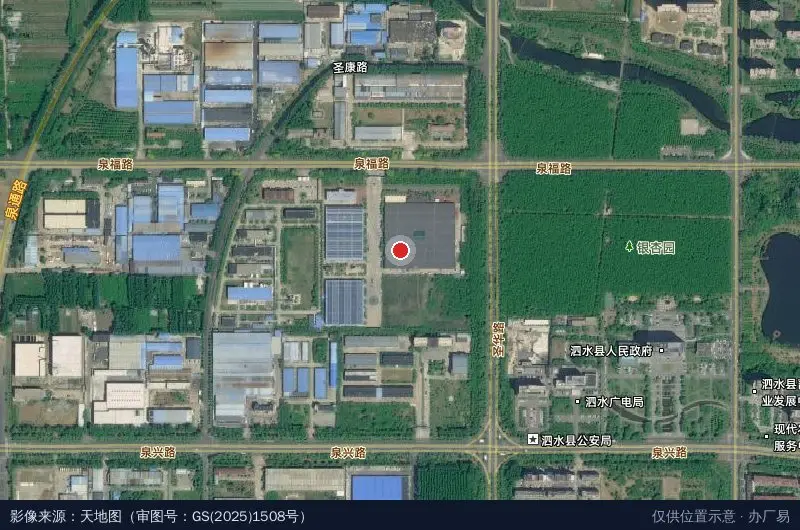 东风电动车济宁产业园卫星位置示意图