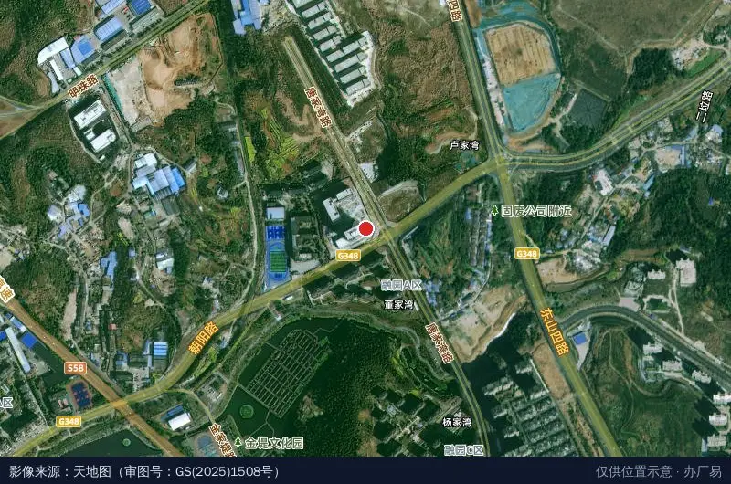 沙河移民智慧产业园卫星位置示意图