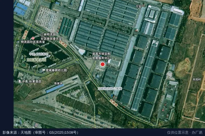 三峡物流园B区卫星位置示意图
