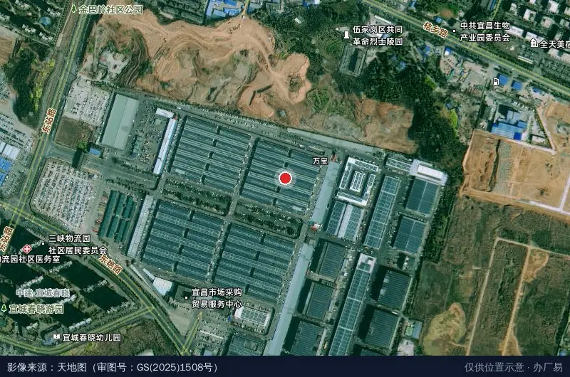 三峡物流园C区卫星位置示意图