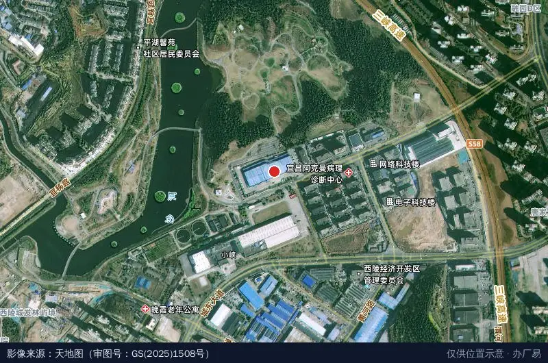 鄂西总部经济园卫星位置示意图