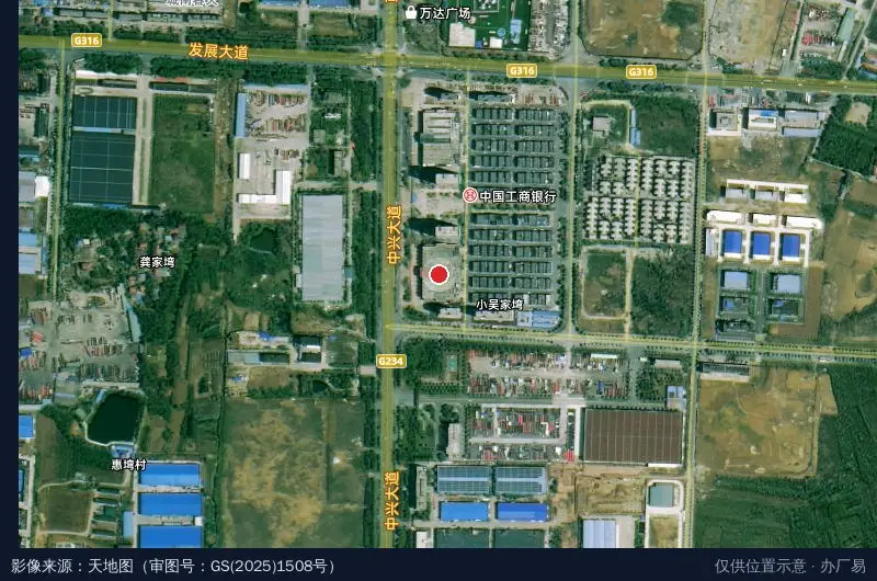 枣阳市电商产业园卫星位置示意图