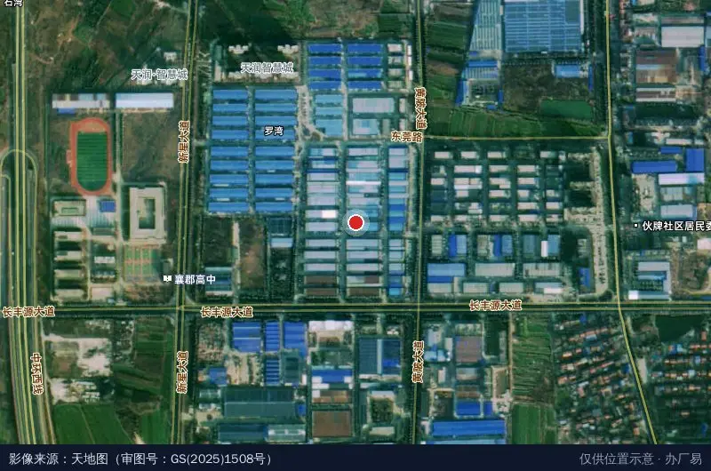 襄阳东莞工业城1期卫星位置示意图