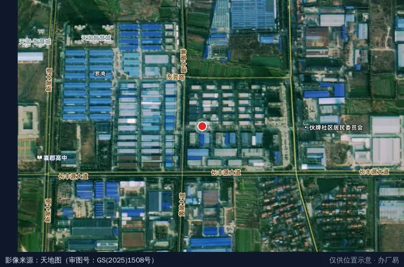 襄阳东莞工业城卫星位置示意图