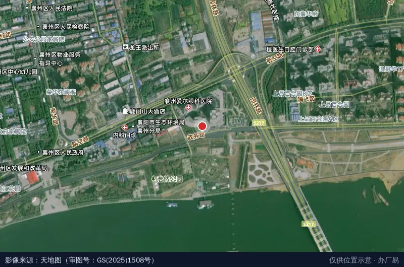 襄州区数字经济产业园卫星位置示意图