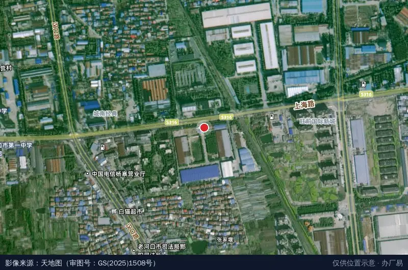 老河口市供销产业园卫星位置示意图